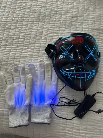 Halloween led mask and gloves , View more