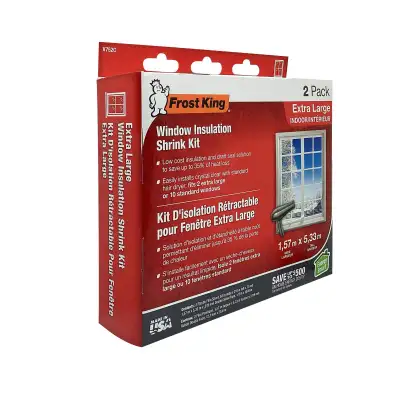 L'ensemble de pellicules isolantes thermorétractables pour fenêtre intérieure Frost King aide à gard...