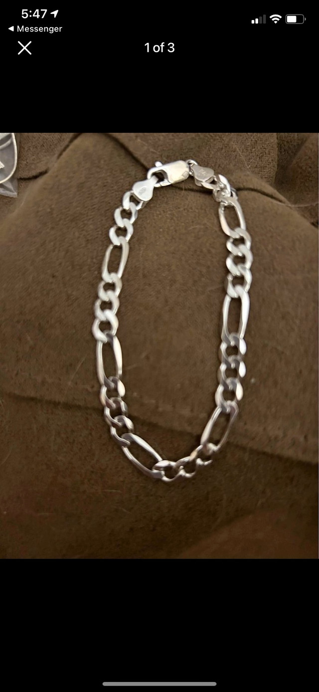 .925 Itallian Silver Figaro Chain Set in Jewellery & Watches in Belleville - Image 2
