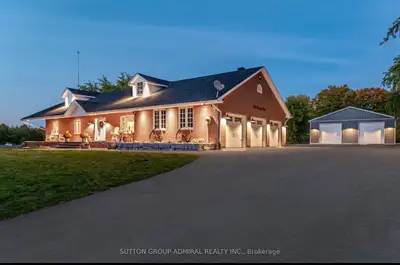 The property has 10 acres of land. Mls # N13121616 The detached workshop is 5,000 square feet in siz...
