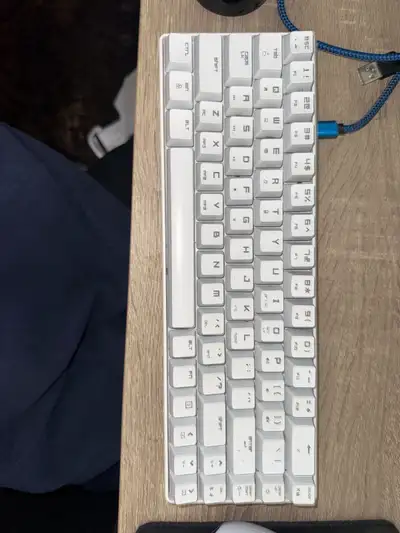 White gaming keyboard, View more
