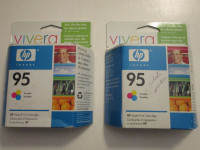 2X HP 95 Tri-Color Ink Cartridges EXPIRED OEM Factory Sealed