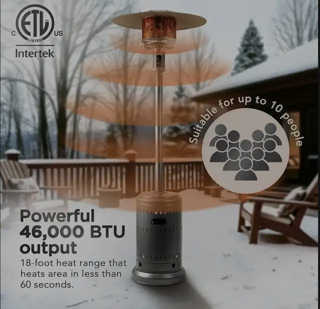 Outdoor Propane Patio Heater with Wheels in Patio & Garden Furniture in Markham / York Region - Image 3