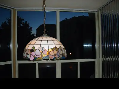 Vintage Tiffany Style Stained Glass Pendant Lamp Light Fixture, View more