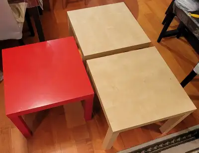 3 IKEA Lack side tables, View more
