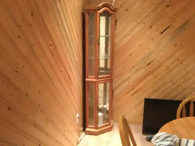 Wooden Hutch with Opening Door and Glass, View more