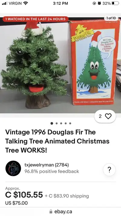 Vintage singing Christmas tree, View more