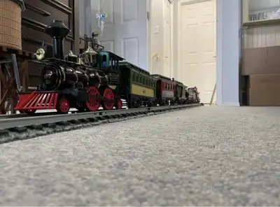 8-car train ,filled with 40+ year old unopened whiskey, along with track and water tank, it’s a mode...