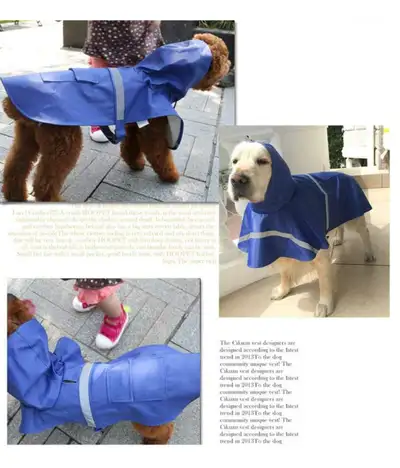 NEW! Dog Raincoat (PINK/BLUE) - see images for details - click image to enlarge - scroll to left to...