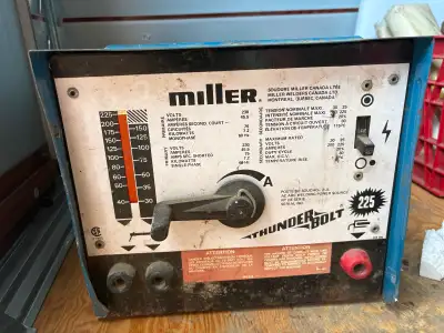 The Miller Thunderbolt 225 AC Welder is a multiprocess welding machine designed for industrial use....