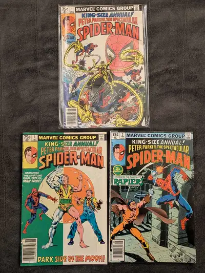 Issues # 1,2,3 all King Size Annual of Peter Parker Spectacular Spider-Man. #1 Unopened and in mint...
