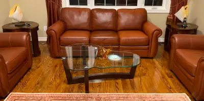 Solid wood side tables / solid wood glass waterfall coffee table, View more