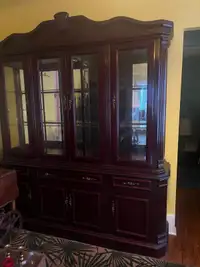 Cherry wood china cabinet 