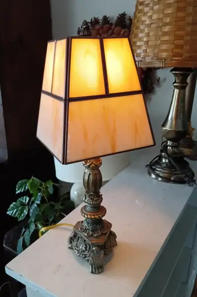 Mission-Style Stained Glass Lamp, View more