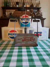 4 PEPSI Antique and Vintage six pack bottle carriers for sale.