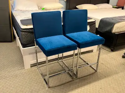 New Pair Amorra Blue Counter Height Barchairs *Reg. $549*, View more