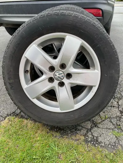 A set of 4 All Season Tires with tons of tread pretty evenly worn lightly driven in great condition...
