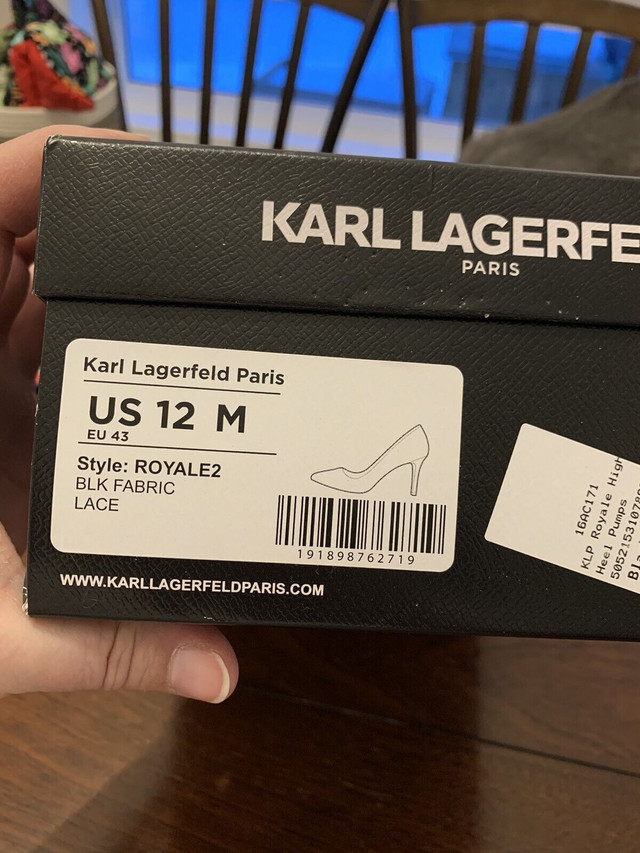 KARL LAGERFELD WOMEN’S SIZE 12, LACE HEELS in Women's - Shoes in Saskatoon - Image 4