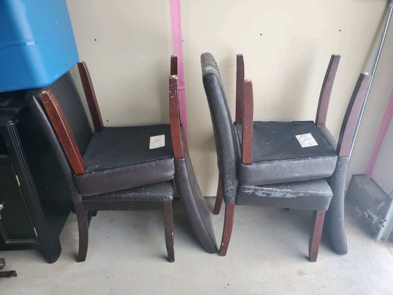 4 sturdy wooden chairs, need to be reupholstered Chairs & Recliners