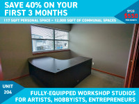 Fully-Equipped Workshop Studios Perfect for Artists and Hobbyist