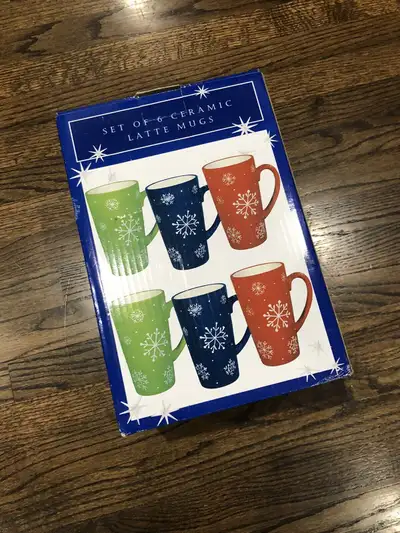 New Christmas Latte Mugs Set of 6, View more