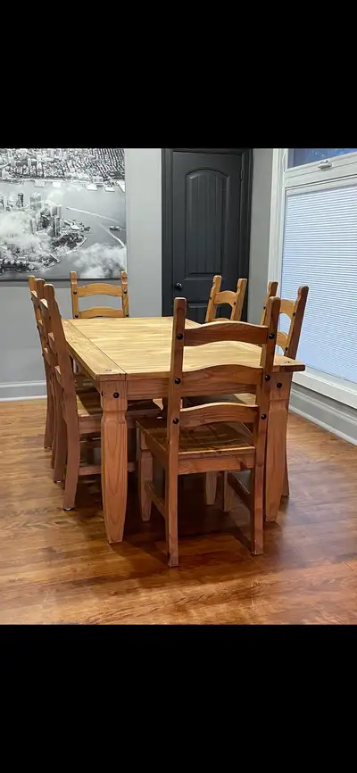 Santa Fe dining table and 6 chairs, View more