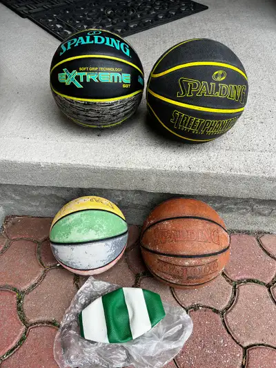 4 Spalding Basketballs & New Ball, View more