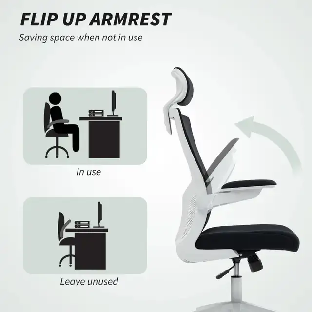 Ergonomic Office Chair, Swivel Desk Chair with Adjustable Lumbar in Chairs & Recliners in Markham / York Region - Image 2