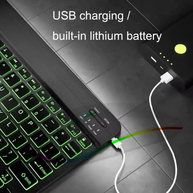 ⌨️ 10‐Inch RGB Backlit Bluetooth Keyboard in Mice, Keyboards & Webcams in Mississauga / Peel Region - Image 4