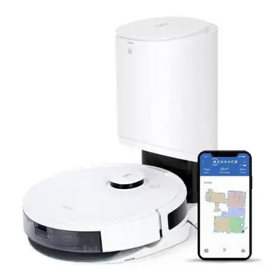 Ecovacs DEEBOT N8+ Laser Mapping Vacuuming and Mopping Robot w/ Self Empt, White, DLN26 20005723 18C