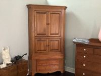Pine Two Piece Corner Cabinet