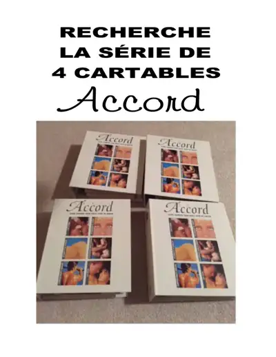 RECHERCHE LA SÉRIE DE 4 CARTABLES ACCORD, View more