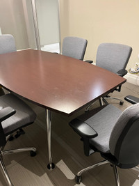 Table chairs side board office 