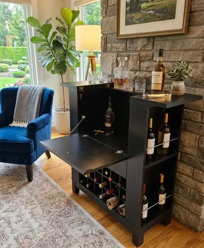Modern Fold-Out Mini Bar & Wine Cabinet – Kinora, NW Calgary, View more