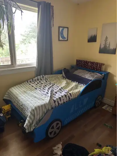 Custom built wooden race car bed (twin), View more