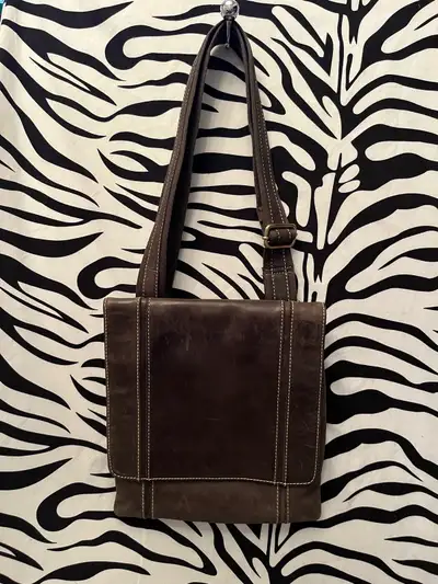 Dark Brown Danier Genuine Leather Side Bag, View more