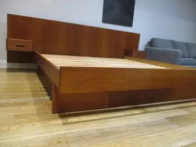 Compact Headboard (109") MCM, Teak Wood King Bed Frame, View more