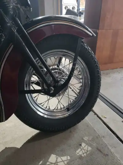 FOR SALE: Various H-D WL45 parts; 1. Chrome front wheel 16"X3" complete with brake drum (Stainless s...