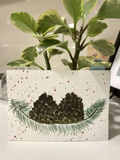 5X7 Watercolor Pine Cones painted by me. Can be framed or used as a greeting card or a postcard. Mak...
