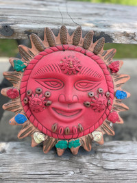 Colorful Aztec style Ceramic SUN! 