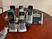 Panasonic set of 5 cordless phone set
