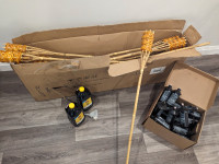 Large Box of 12 Like New Tiki Torches