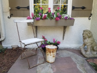 Antique French Bistro Chair & French pail - Burlington