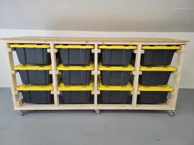 Tote storage work bench on wheels, View more