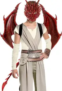 Halloween Cosplay Dragon Mask, Wings and Tail Costume Set