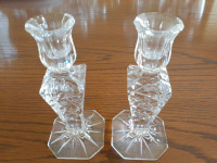 2 sets of pinwheel crystal candle holders! 20$ per set!