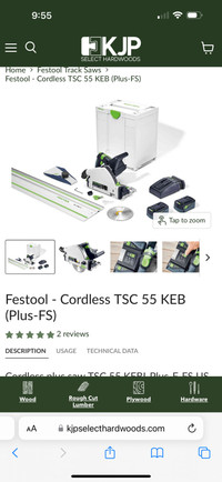 Like new Festool - Cordless TSC 55 KEB (Plus-FS) with 55” & 32” 