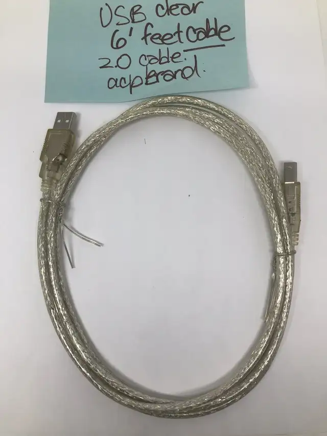 Brand new in package - 6 feet clear USB clear computer cable62863262294785121