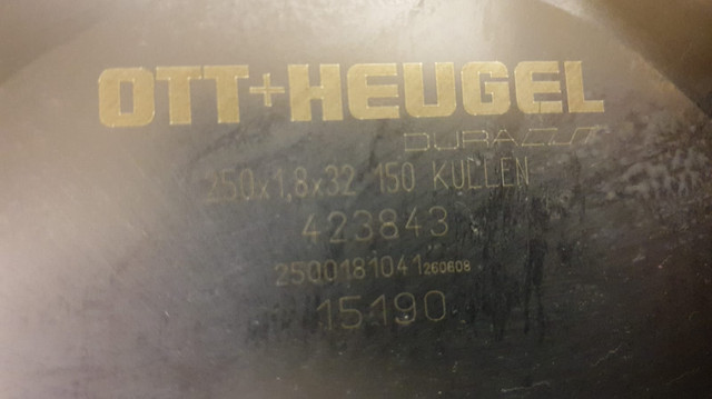 OTT+HEUGEL HSS-E Saw Blade 250x1.8x32 mm 150 Z in Other in Kitchener / Waterloo - Image 2