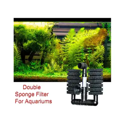 NEW - AQUARIUM DOUBLE SPONGE FILTER - FRY - SHRIMP - PLANT TANKS, View more